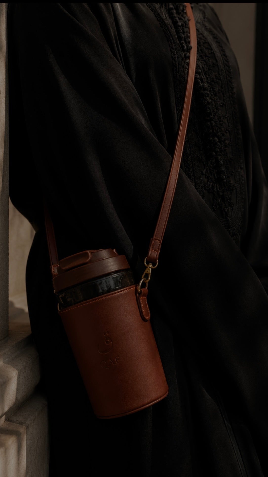 QAF Crossbody Tumbler Sleeve – Brown |PRE-ORDER