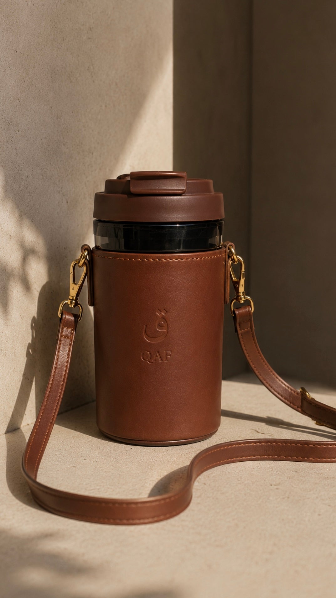 QAF Crossbody Tumbler Sleeve – Brown |PRE-ORDER